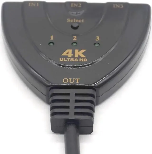 Alt view image 5 of 7 - 4K*2K 3D Mini 3 Port HDMI Switch 1.4 4K Switcher HDMI Splitter 3 in 1 out Port Hub for DVD HDTV Xbox PS3 PS4