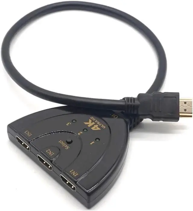 Alt view image 4 of 7 - 4K*2K 3D Mini 3 Port HDMI Switch 1.4 4K Switcher HDMI Splitter 3 in 1 out Port Hub for DVD HDTV Xbox PS3 PS4