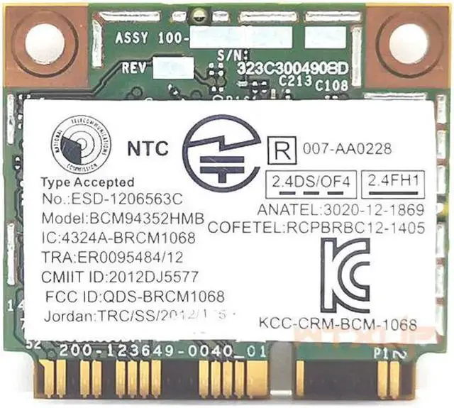 Alt view image 3 of 5 - BCM94352 BCM94352HMB 802.11ac Dual Band Wifi + Bluetooth 4.0 867Mbps Mini PCI-E Card for M92 M83 M93 y410p y510p