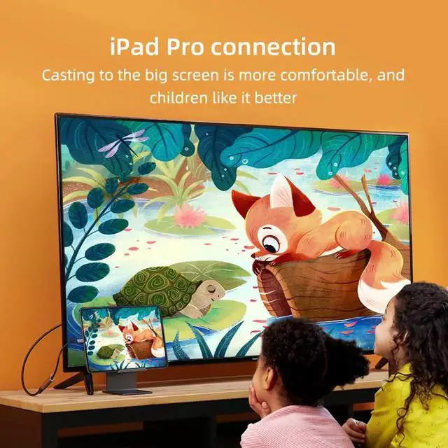 Alt view image 6 of 6 - USB C to HDMI Adapter 4K 60Hz/30Hz Cable Type C HDMI for MacBook Pro Air iPad Pro Pixelbook XPS Galaxy Thunderbolt 3