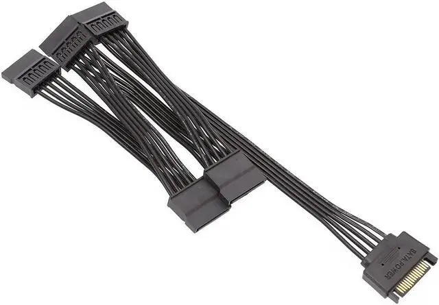 Alt view image 3 of 7 - 2pcs New SATA 15Pin M 1 to 5 SATA 15Pin F Hard Drive Power Supply Splitter Cable Cord for DIY PC Sever 15-pin Power Adapter 60CM Wire