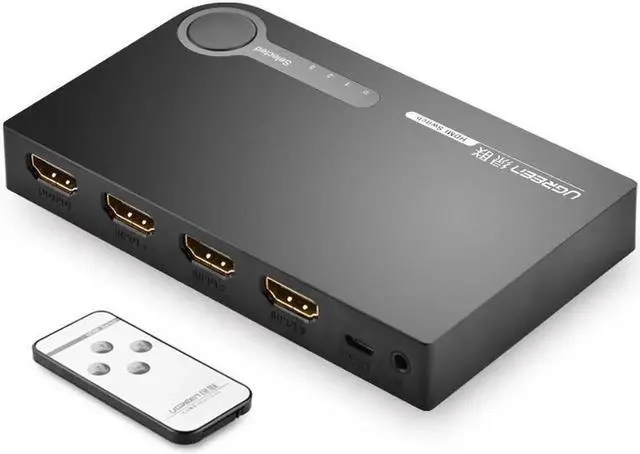 Main image of HDMI Splitter 3 Port Hub Box Auto Ultra HD 4K x 2K 3D 1080p HD Switch 3 In 1 Out Switcher With Remote Control Power Adapter