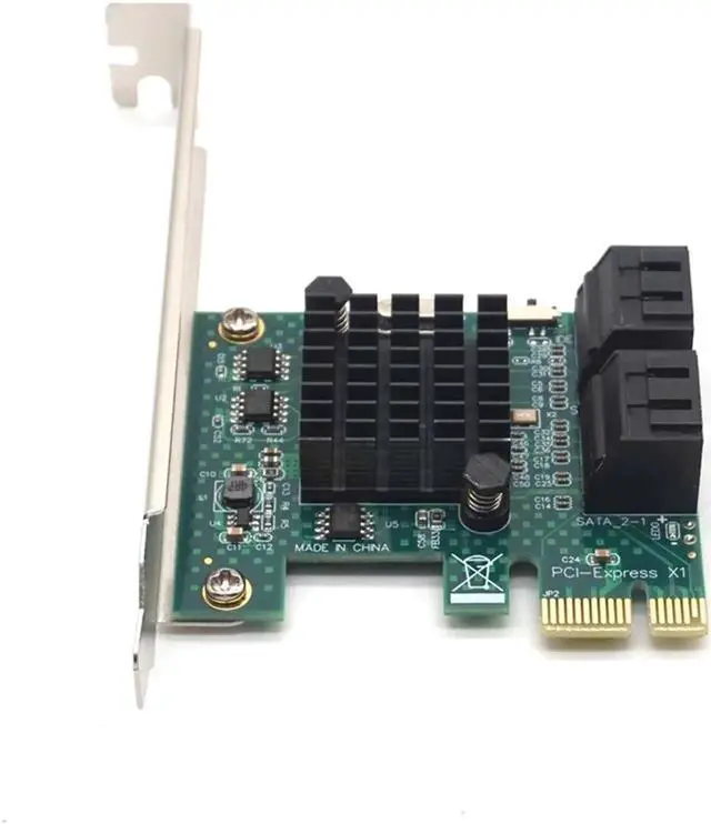 Alt view image 3 of 7 - 4 port SATA 3.0 to PCIe expansion Card PCI express PCI-E SATA Adapter PCI-e SATA 3 Converter for hdd SSD IPFS Mining Controller