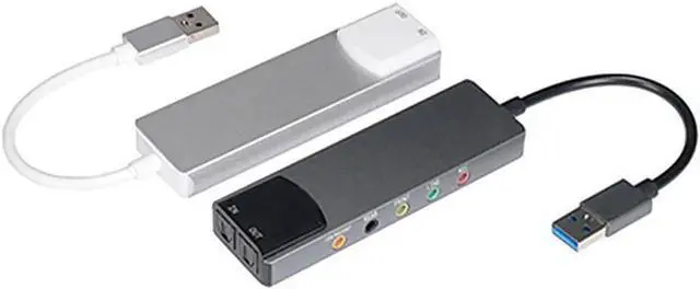 Alt view image 2 of 6 - External Audio Converter Aluminium Alloy USB Audio Adapter 7.1 5.1 Channel External Audio Card SPDIF Optical for Laptop Desktop Sound Blaster AE-9
