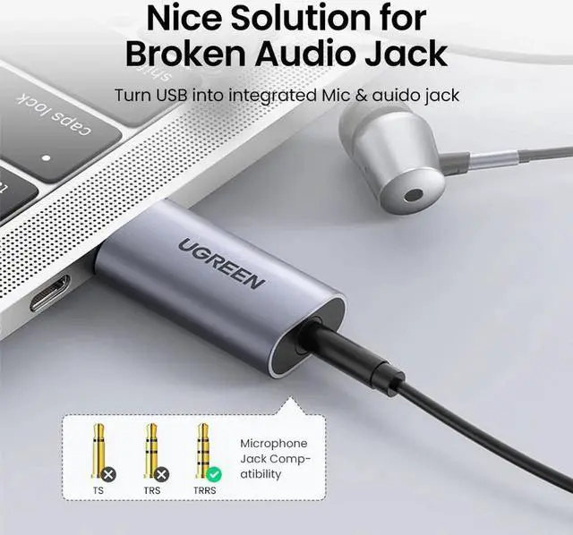 Alt view image 4 of 7 - USB Sound Card Audio Interface USB Sound Card for Laptop PC PS4 Earphone Microphone Audio Card USB External Sound Card