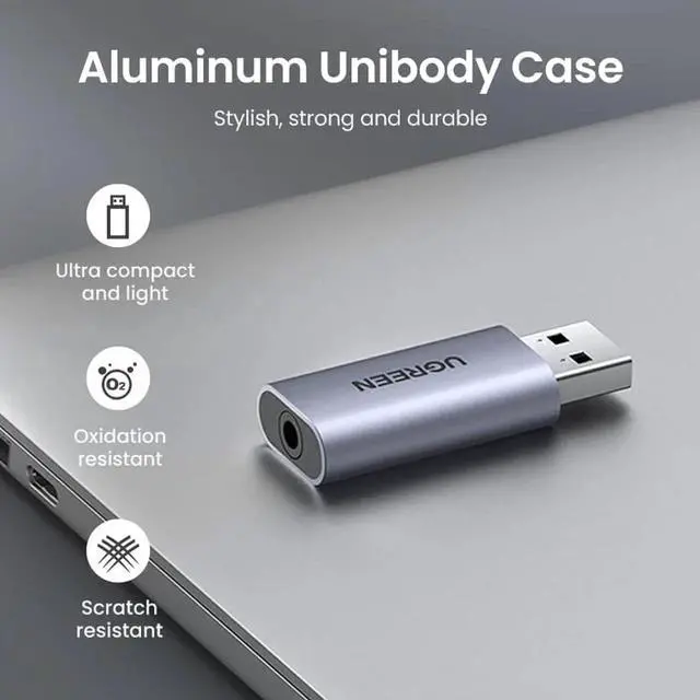 Alt view image 2 of 7 - USB Sound Card Audio Interface USB Sound Card for Laptop PC PS4 Earphone Microphone Audio Card USB External Sound Card
