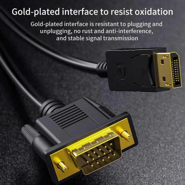 Alt view image 3 of 7 - DisplayPort DP to VGA Cable Adapter HD 1080P For Laptop Computer PC HDTV Projector Monitor Display Port to VGA Converter Cable