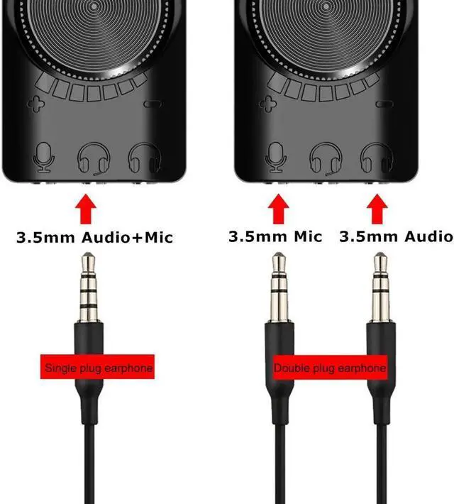 Alt view image 6 of 7 - 7.1Channel External USB Computer Game Sound Card for PUBG Gaming External Audio Card 3.5mm USB Adapter Plug and Play PC Laptop