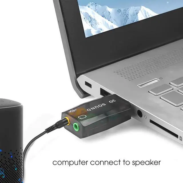 Alt view image 2 of 6 - Portable External Usb To 3.5mm Mic Headphone Jack Stereo Headset 3d Sound Card Audio Adapter New Speaker Interface For Laptop