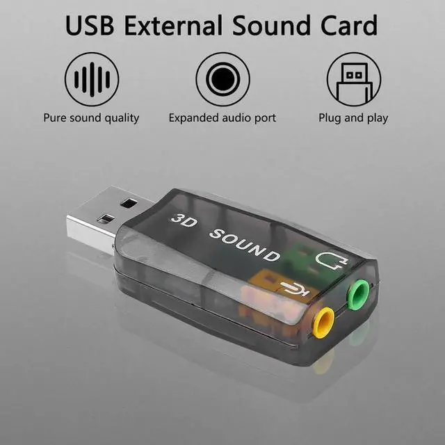 Alt view image 4 of 6 - Portable External Usb To 3.5mm Mic Headphone Jack Stereo Headset 3d Sound Card Audio Adapter New Speaker Interface For Laptop