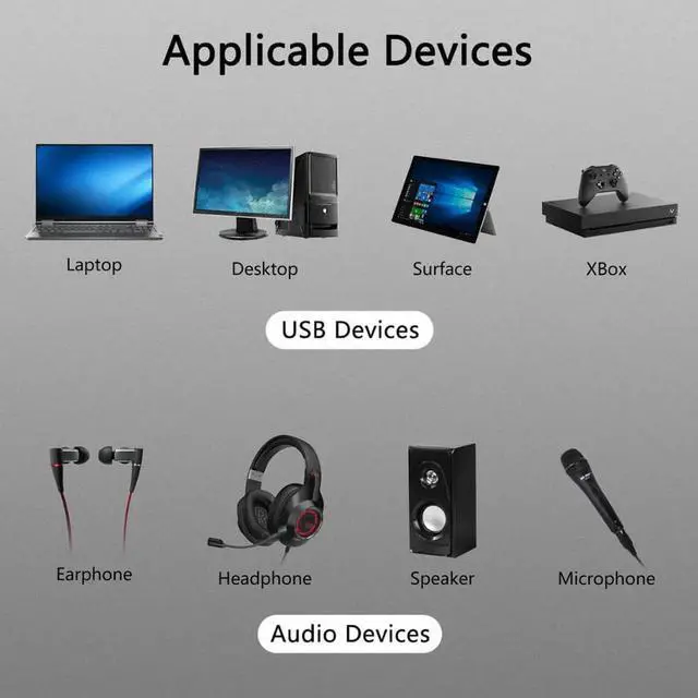 Alt view image 6 of 6 - Portable External Usb To 3.5mm Mic Headphone Jack Stereo Headset 3d Sound Card Audio Adapter New Speaker Interface For Laptop