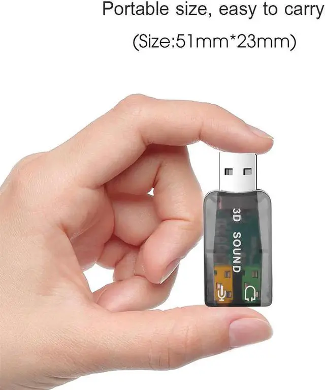 Alt view image 5 of 6 - Portable External Usb To 3.5mm Mic Headphone Jack Stereo Headset 3d Sound Card Audio Adapter New Speaker Interface For Laptop