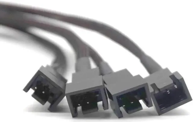 Alt view image 3 of 7 - 15 Pin SATA Cable Male to 4-Port Cooler Cooling Fan 3 Pin Socket 12V Power Supply Cable CORD 22AWG Wire for PC DIY