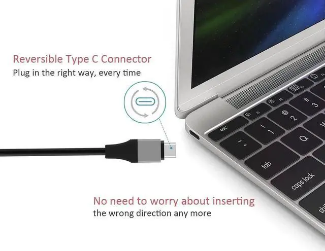 Alt view image 6 of 7 - Type C To HDMI USB 3.1 To HDMI Compatible Adapter Cable Type C To HDTV 30Hz 4K USB C Cable Extend Adapter For MacBook PC Monitor