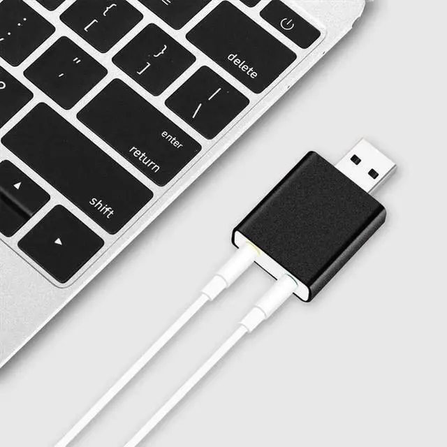 Alt view image 4 of 7 - External USB Sound Card Ultra-portable HIFI Magic Voice 7.1CH Microphone-in Audio-out port Free Drive Plug Sound Card