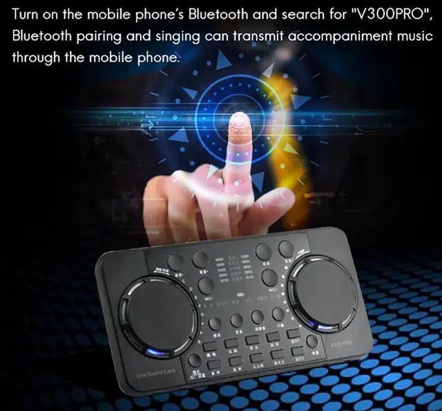 Alt view image 5 of 7 - V300 PRO Sound Card 10 Sound Effects Bluetooth Noise Reduction mixers Headset mic Voice Control for Phone PC
