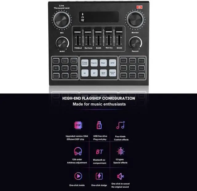Alt view image 3 of 7 - V9 Audio Sound Card 3.5mm Microphone Headset Live Broadcast Studio Phone Computer Sound Adapter for Phone Computer