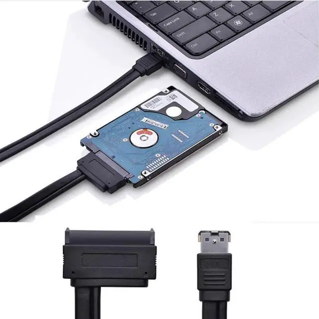 Alt view image 5 of 5 - Dual Power eSATA USB 12V 5V Combo to 22Pin SATA USB Hard Disk Cable 22Pin SATA is (7pin+15Pin) Power Over eSATA connector