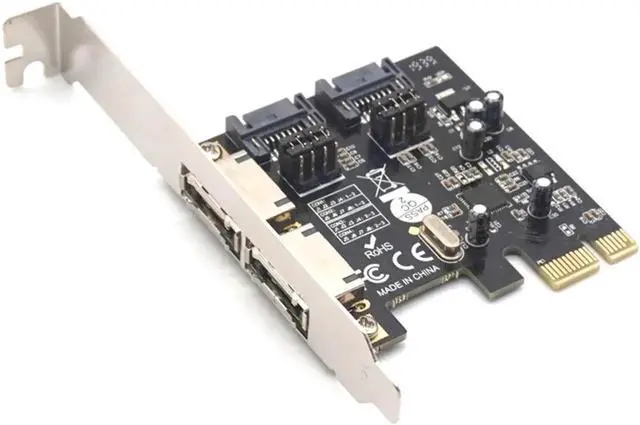 Main image of 2 Port Sata 2 Port Esata 3.0 PCIE Pci-E To SATA ESATA Expansion Card Pcie Adapter Card