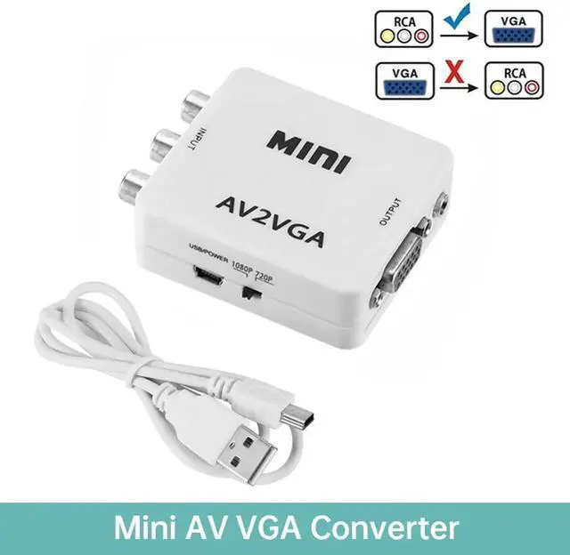 Main image of 1080P Mini Video Convertor RCA AV to VGA Video Converter Conversor with 3.5mm Audio AV2VGA / CVBS Audio to PC HD Computer to TV