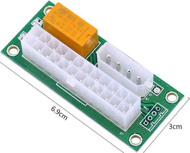 Main image of ATX 24Pin to SATA 15Pin Dual PSU Adapter Molex Power Supply Sync Starter Extension Cable Card For Litecoin Mining Miner