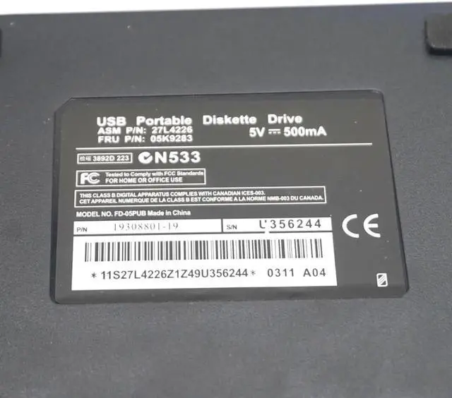 Alt view image 2 of 7 - 1.44 MB Floppy Disk 3.5" USB External Drive Portable Floppy Disk Drive Diskette FDD For Laptop Desktop PC