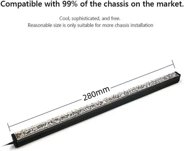 Alt view image 2 of 7 - ARGB Diamond LED Strip Magnetic Computer Light Bar 5V/3PIN Small 4Pin Colorful Light-Strip for PC Computer Case Chassis