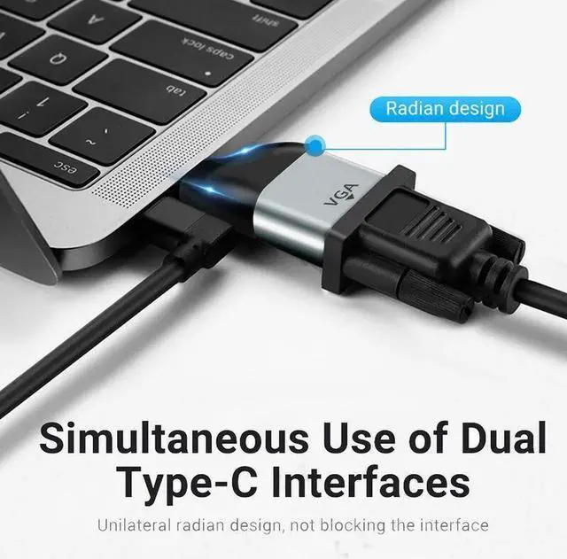 Alt view image 2 of 7 - USB C To DP/Mini DP/VGA/RJ45/HDMI-compatible Adapter USB Type C 8K/4K/1080P Video 1000Mbps Lan Ethernet Converter for Macbook