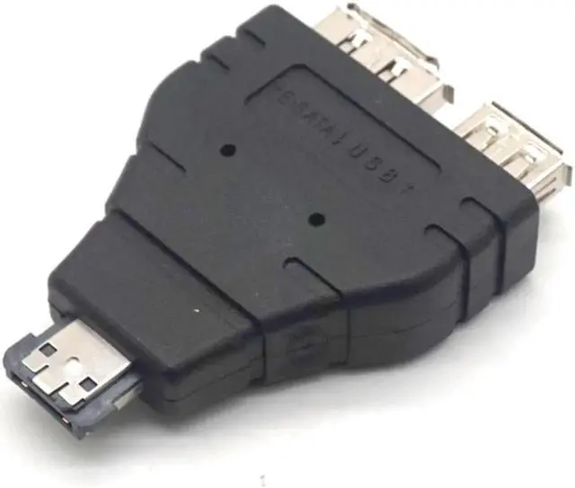Alt view image 4 of 7 - Power ESATA to USB + ESATA Data Transfer Combo Male to USB Interface 2.0 eSATA Female Adapter
