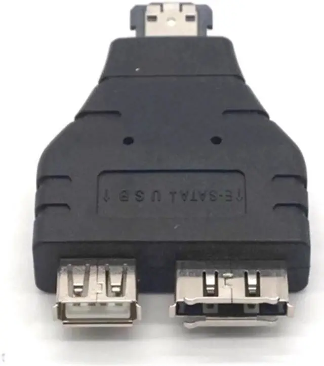 Alt view image 3 of 7 - Power ESATA to USB + ESATA Data Transfer Combo Male to USB Interface 2.0 eSATA Female Adapter