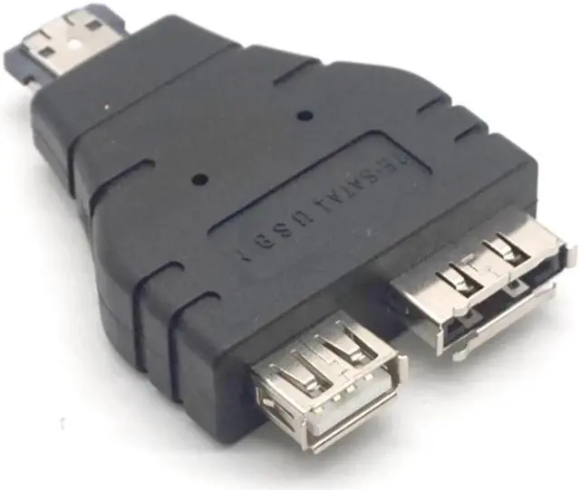 Alt view image 5 of 7 - Power ESATA to USB + ESATA Data Transfer Combo Male to USB Interface 2.0 eSATA Female Adapter