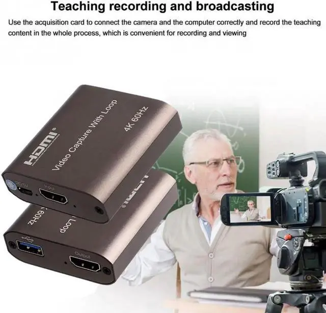 Alt view image 7 of 7 - 4K 60hz Loop Out HDMI Capture Card Audio Video Recording Plate Live Streaming USB 1080p 60fps Grabber for PC PS4 Game DVD Camera