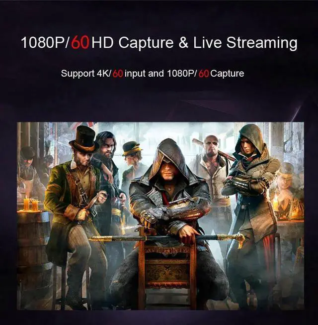 Alt view image 3 of 7 - 4K 60hz Loop Out HDMI Capture Card Audio Video Recording Plate Live Streaming USB 1080p 60fps Grabber for PC PS4 Game DVD Camera