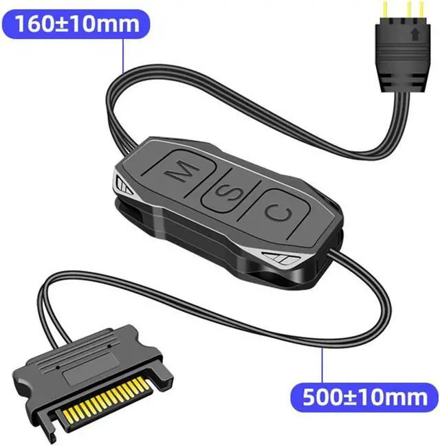 Alt view image 6 of 7 - 5V ARGB Chassis Light Strip Small 4Pin PC Case LED Light Bar SATA 3PIN Desktop Computer RGB Lamp Decoration