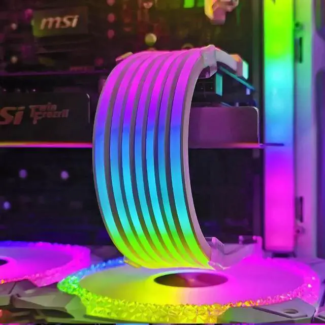 Alt view image 3 of 7 - Lamp Tape PC Backlight Flexible LED Strip Light 5V ARGB Aura Sync Multifunctional DIY for 24PIN Motherboard AL200