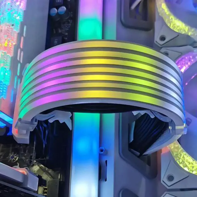 Alt view image 6 of 7 - Lamp Tape PC Backlight Flexible LED Strip Light 5V ARGB Aura Sync Multifunctional DIY for 24PIN Motherboard AL200