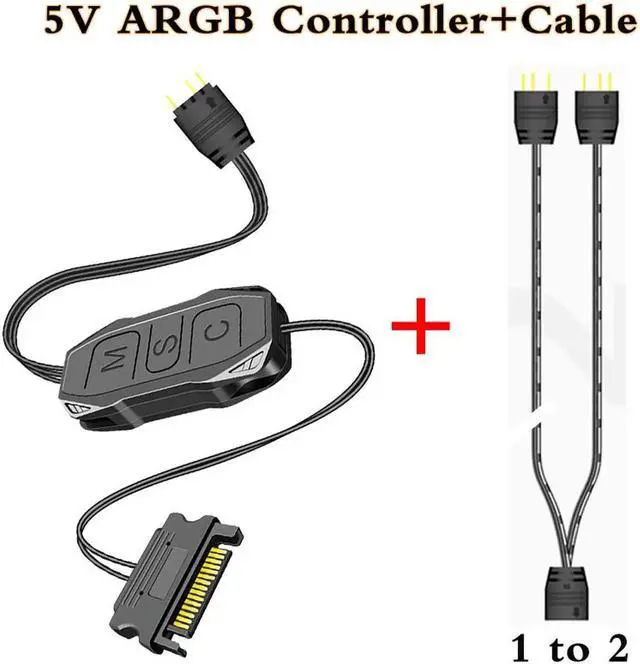 Main image of AR-1 RGB Controller Cable 5V 3 Pin 3pin to SATA ARGB Mini Controller HUB Adapter for PC Fan Cooling Fan Light Strip