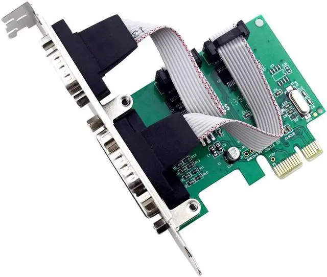 Alt view image 2 of 4 - 2 Port Serial RS232 DB9 Pin + 1 Port Parallel LPT DB25 Pin to PCI-E Adapter Card