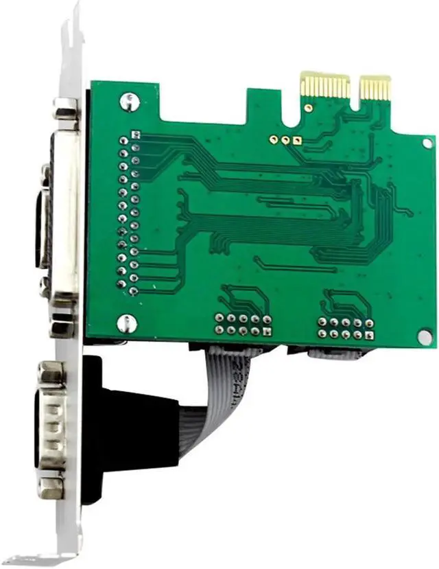 Alt view image 4 of 4 - 2 Port Serial RS232 DB9 Pin + 1 Port Parallel LPT DB25 Pin to PCI-E Adapter Card