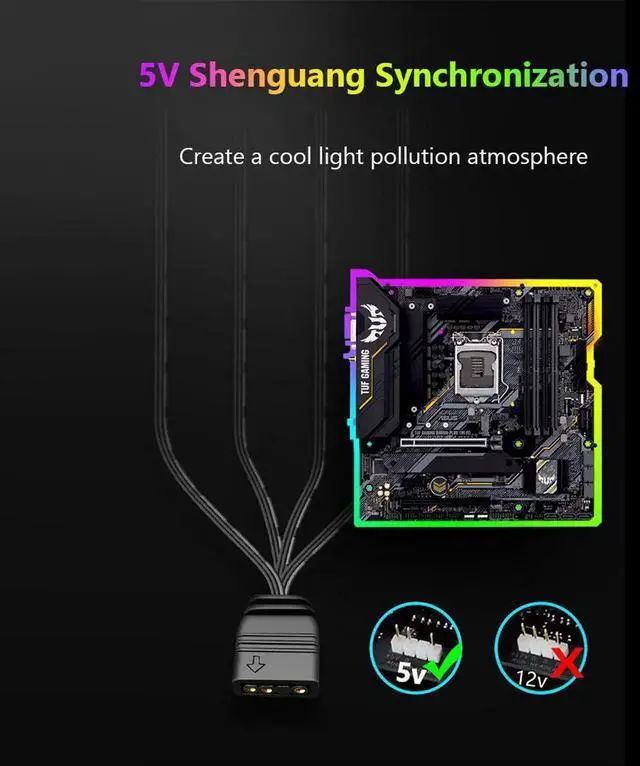 Alt view image 4 of 7 - AR-1 RGB Controller Cable 5V 3 Pin 3pin to SATA ARGB Mini Controller HUB Adapter for PC Fan Cooling Fan Light Strip