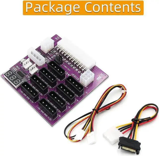 Alt view image 4 of 7 - Breakout Board 4Pin and 6Pin Power Connector LED Display 12V Power Module for CHIA Mining for GPU Graphics Card Miner Mining