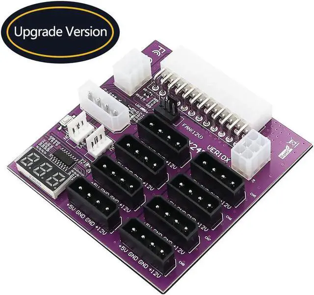 Alt view image 2 of 7 - Breakout Board 4Pin and 6Pin Power Connector LED Display 12V Power Module for CHIA Mining for GPU Graphics Card Miner Mining
