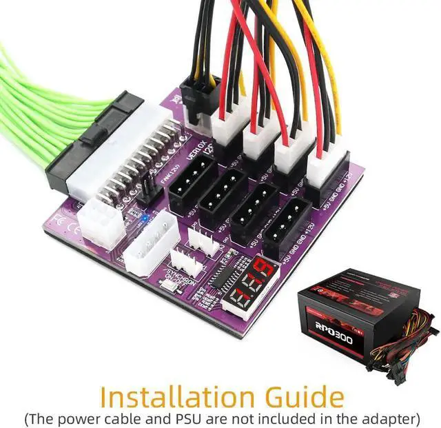 Alt view image 3 of 7 - Breakout Board 4Pin and 6Pin Power Connector LED Display 12V Power Module for CHIA Mining for GPU Graphics Card Miner Mining