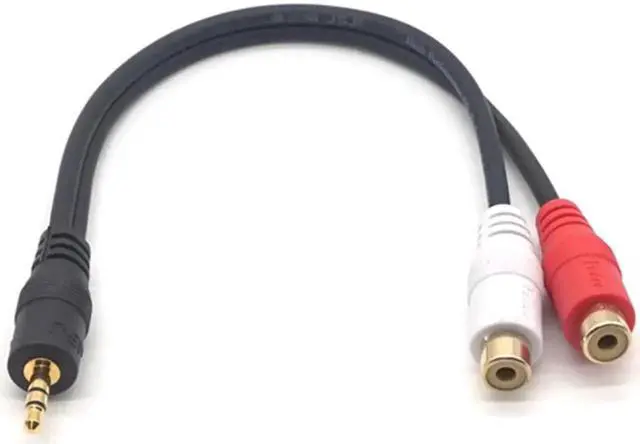 Alt view image 2 of 7 - 3.5mm Male Jack to 2 RCA Female Plug Adapter Cable Mini Stereo Audio Cable Headphone Y Cable