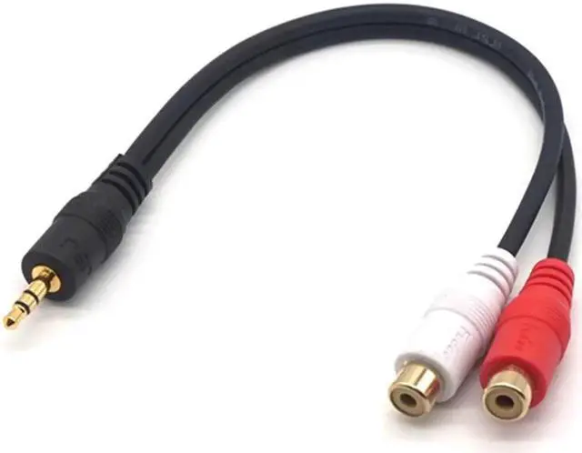 Alt view image 7 of 7 - 3.5mm Male Jack to 2 RCA Female Plug Adapter Cable Mini Stereo Audio Cable Headphone Y Cable