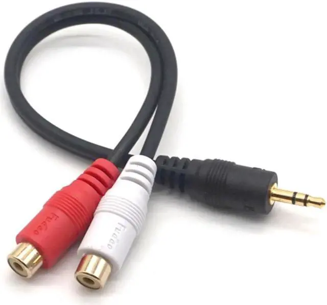 Main image of 3.5mm Male Jack to 2 RCA Female Plug Adapter Cable Mini Stereo Audio Cable Headphone Y Cable