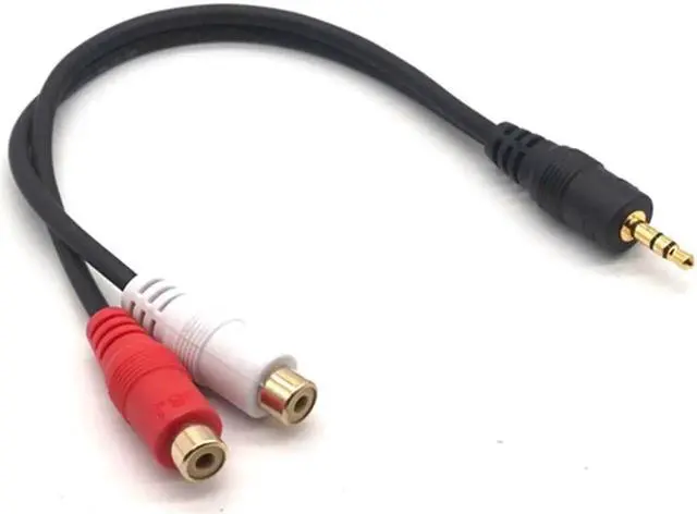 Alt view image 4 of 7 - 3.5mm Male Jack to 2 RCA Female Plug Adapter Cable Mini Stereo Audio Cable Headphone Y Cable