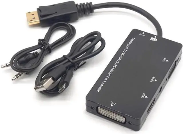 Alt view image 5 of 7 - Displayport DP to hdmi DVI VGA Converter DP 4 in 1 Audio USB Cable Multi-function Adapter For PC Computer Monitor Multimedia