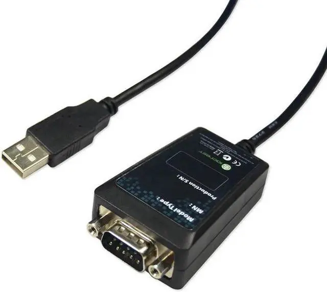 Alt view image 2 of 6 - USB 2.0 to Serial RS-232 DB9 9Pin Adapter Converter Cable FTDI Chipset Length 1M USB TO RS232