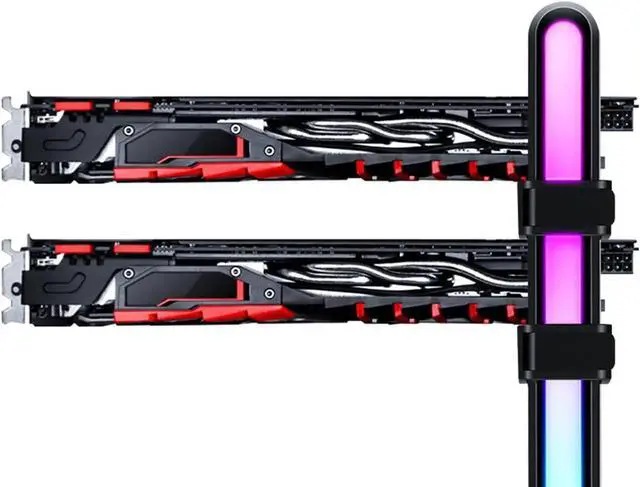 Alt view image 4 of 7 - Graphics Card Bracket vga Holder Jack Desktop Computer Case 5V3Pin ARGB Video Card GPU Water Cooling Kit Support Stand